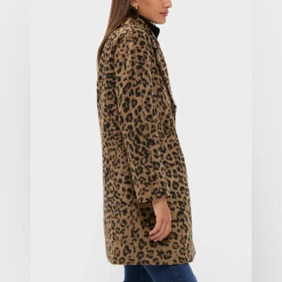 Tuckernuck Coat Leopard Brushed Wool Harley Peacoat Overcoat Sz L - Picture 6 of 15